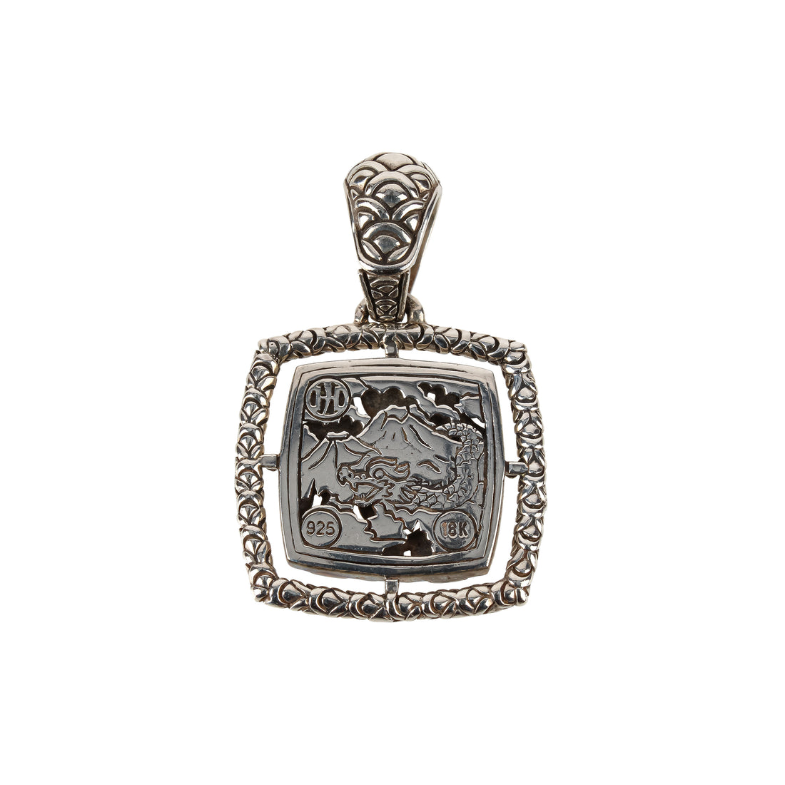 JOHN HARDY Sterling Silver & 18K Gold Square Naga Pendant Enhancer