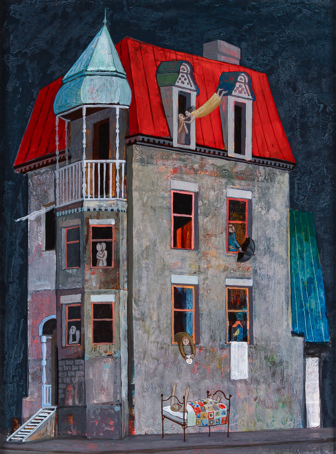 Jesús Carles de Vilallonga - "La Maison Habitée" - Oil on Masonite