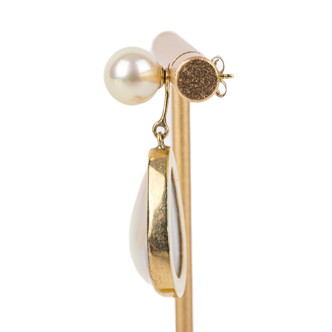 14K Yellow Gold Pearl & Mabe Pearl Convertible Drop Earrings