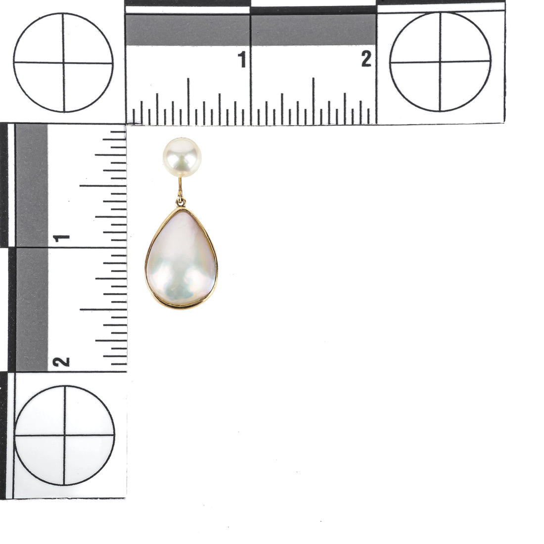 14K Yellow Gold Pearl & Mabe Pearl Convertible Drop Earrings