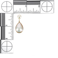 14K Yellow Gold Pearl & Mabe Pearl Convertible Drop Earrings