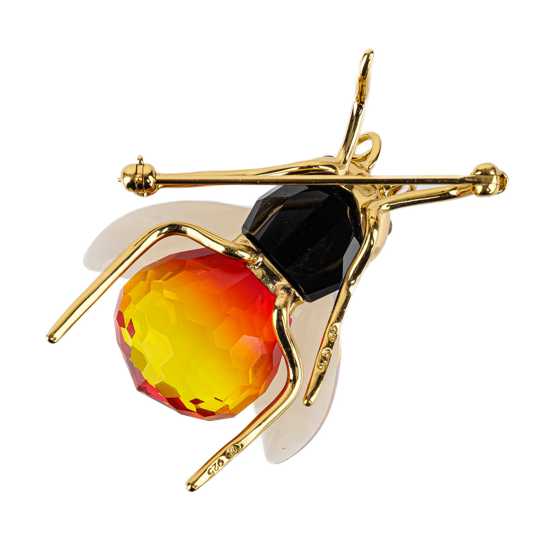 SWAROVSKI Sterling Gold Plated Bee Brooch