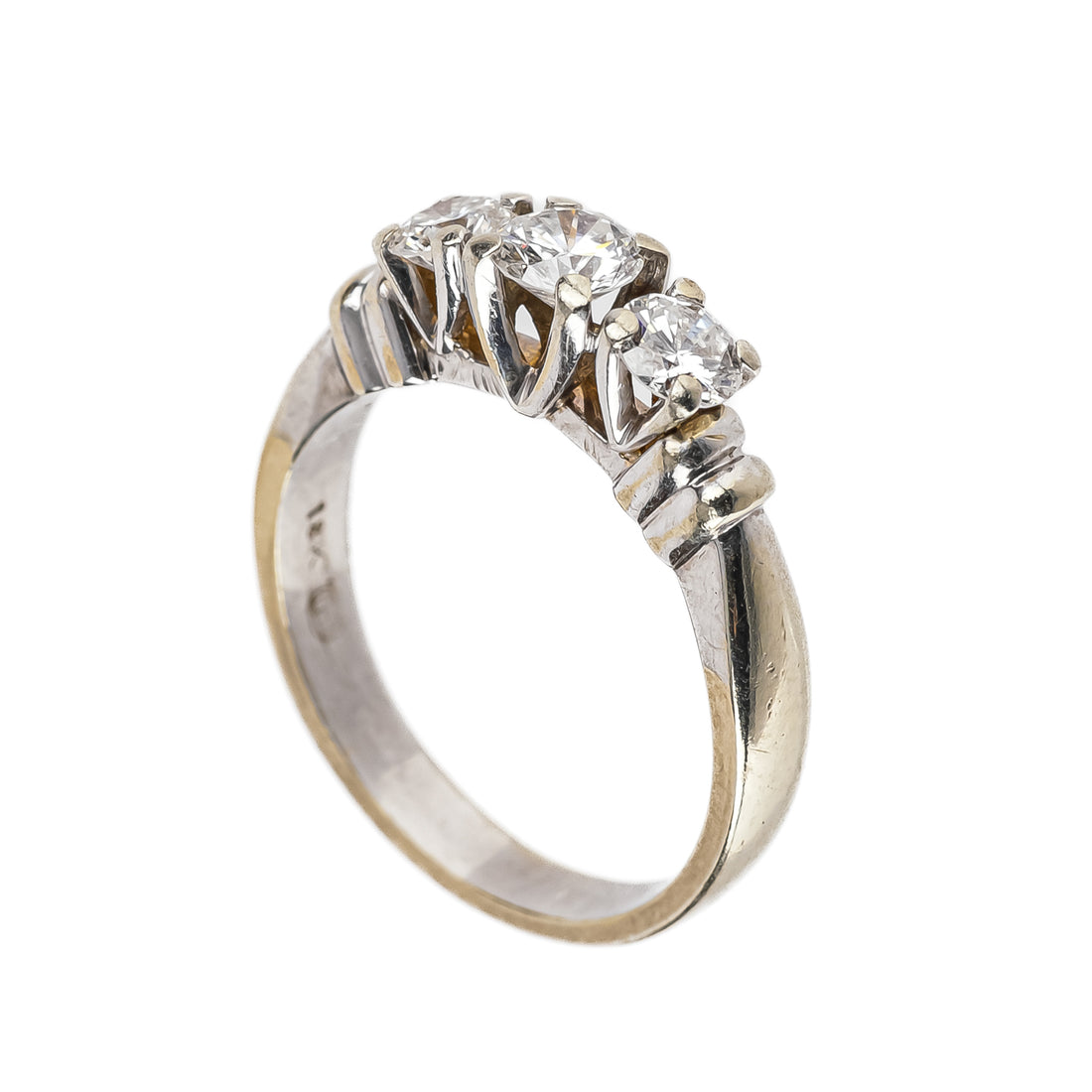 18K White Gold Diamond Trinity Ring