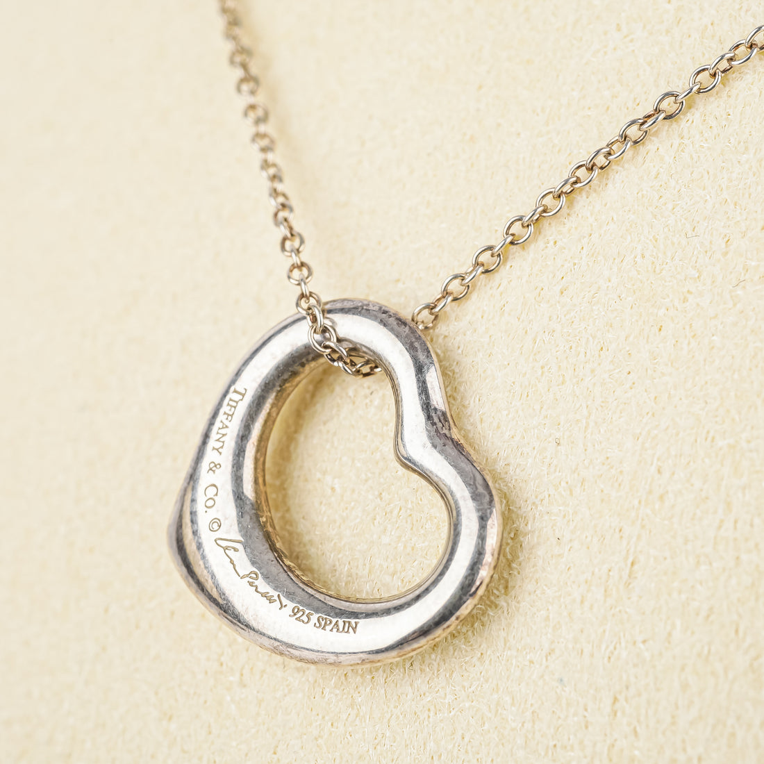 TIFFANY & CO Elsa Peretti Sterling Open Heart Necklace