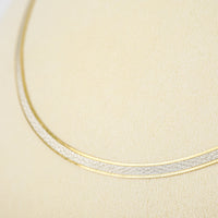 Sterling Vermeil Diamond Cut Reversible Herringbone Chain