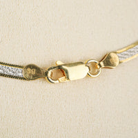 Sterling Vermeil Diamond Cut Reversible Herringbone Chain