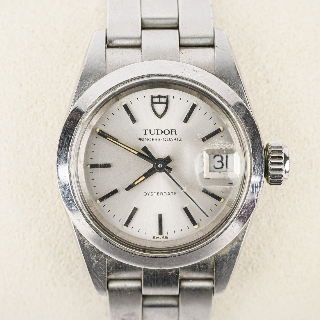 TUDOR Stainless Steel Princess Quartz Oyster Date Ladies Watch 24mm