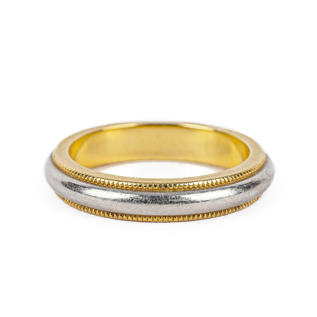 TIFFANY & CO 18K PT950 Together Milgrain Band Ring