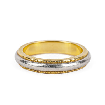 TIFFANY & CO 18K PT950 Together Milgrain Band Ring