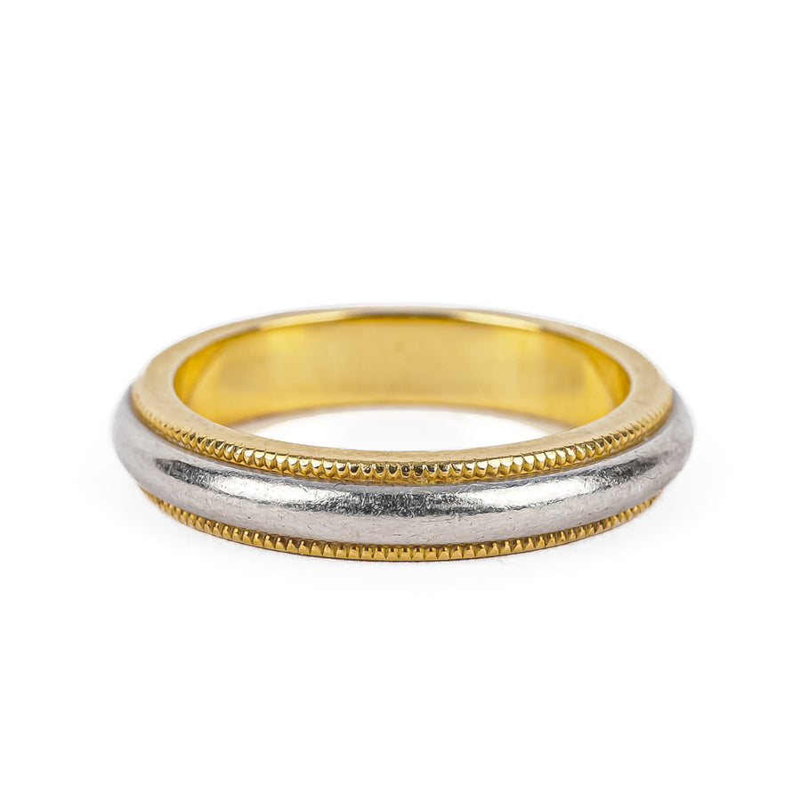TIFFANY & CO 18K PT950 Together Milgrain Band Ring