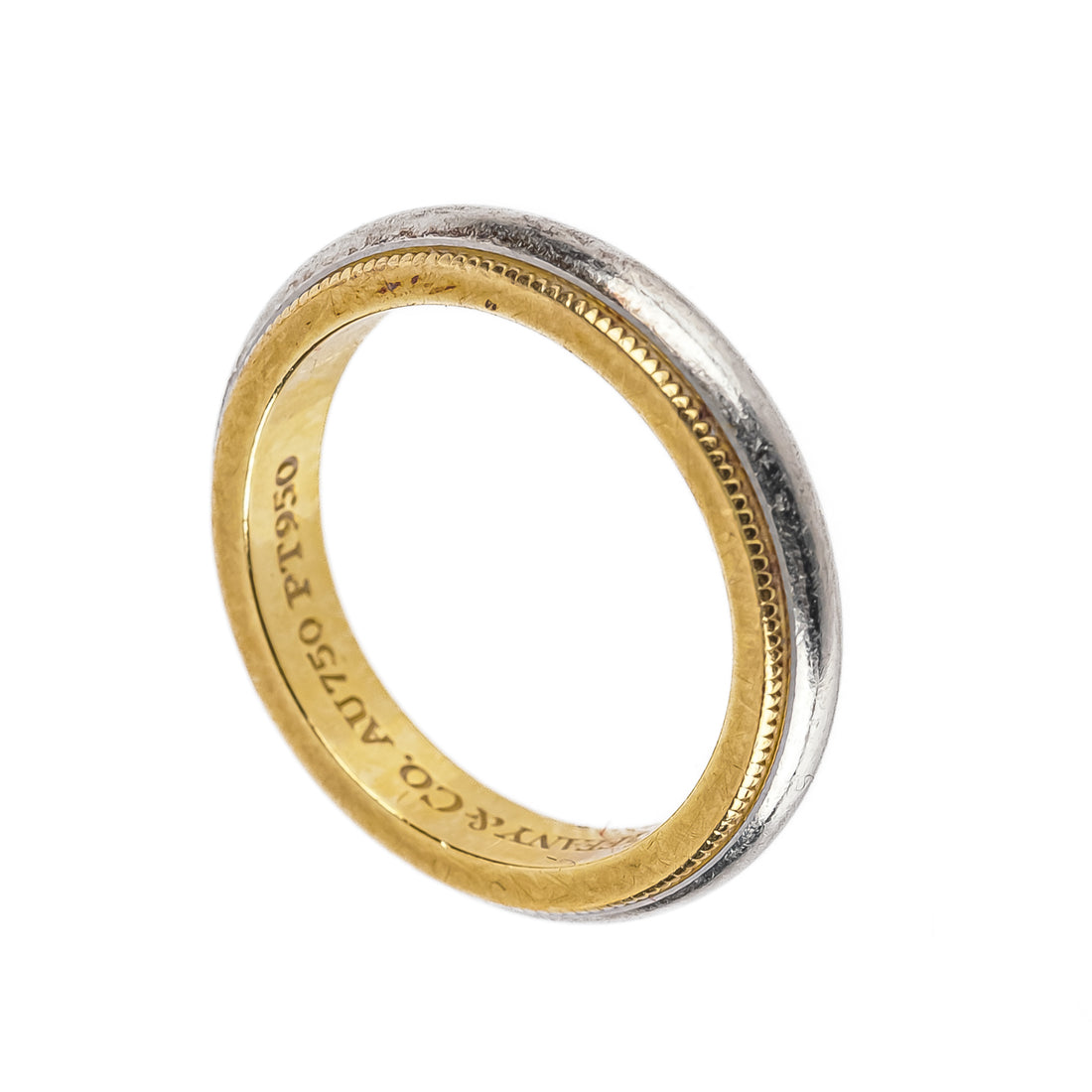 TIFFANY & CO 18K PT950 Together Milgrain Band Ring