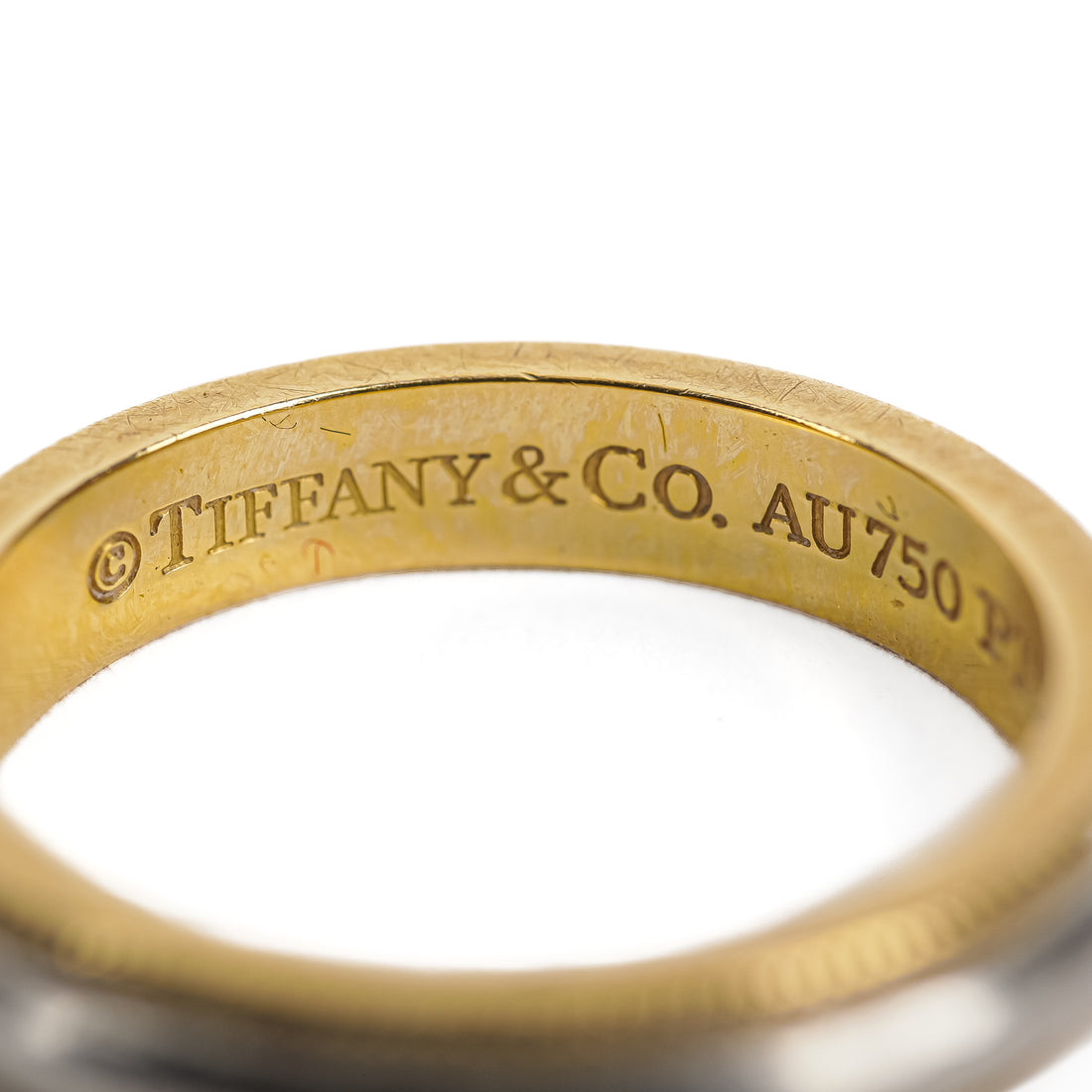 TIFFANY & CO 18K PT950 Together Milgrain Band Ring