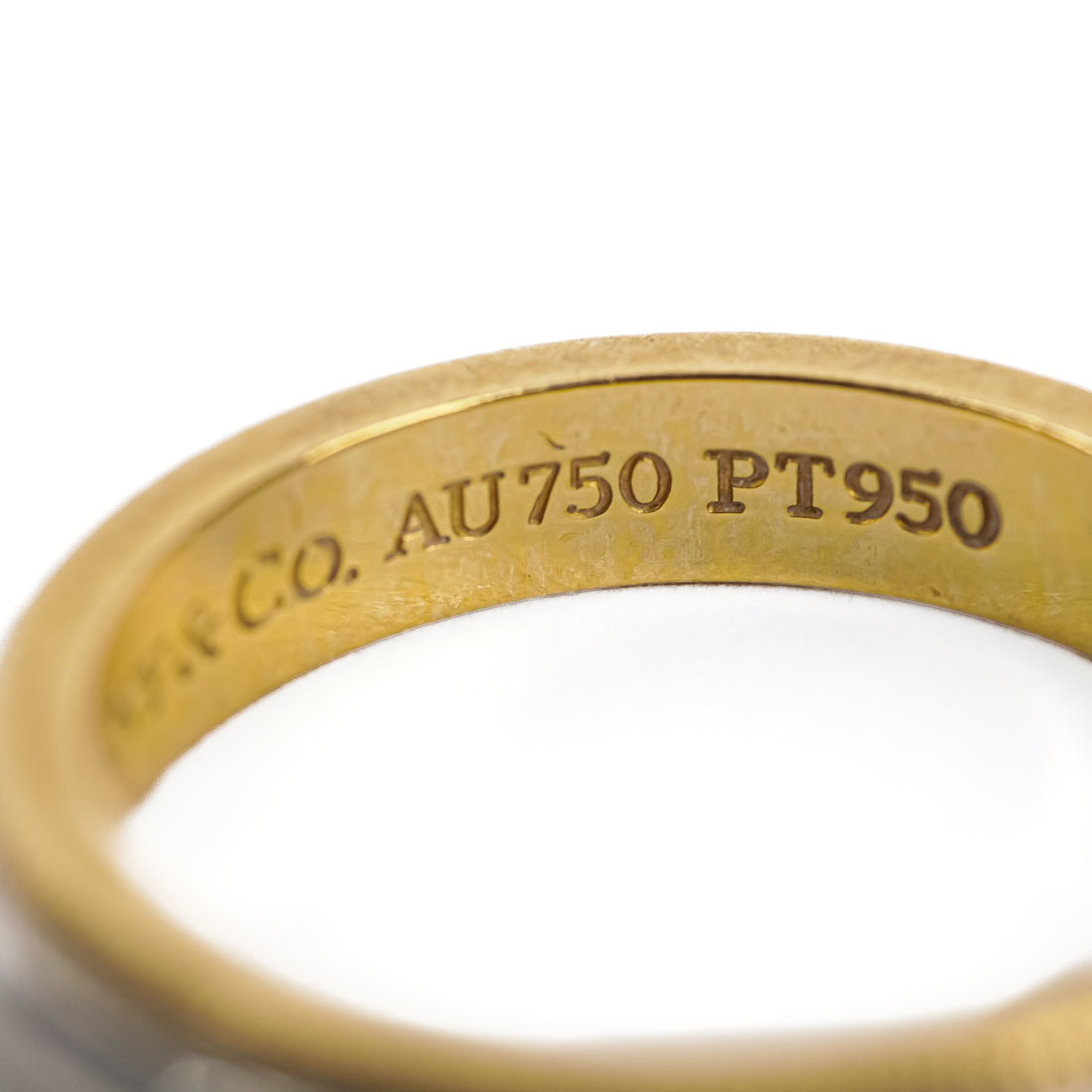 TIFFANY & CO 18K PT950 Together Milgrain Band Ring