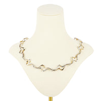 Sterling Two-Tone Wave Link Necklace