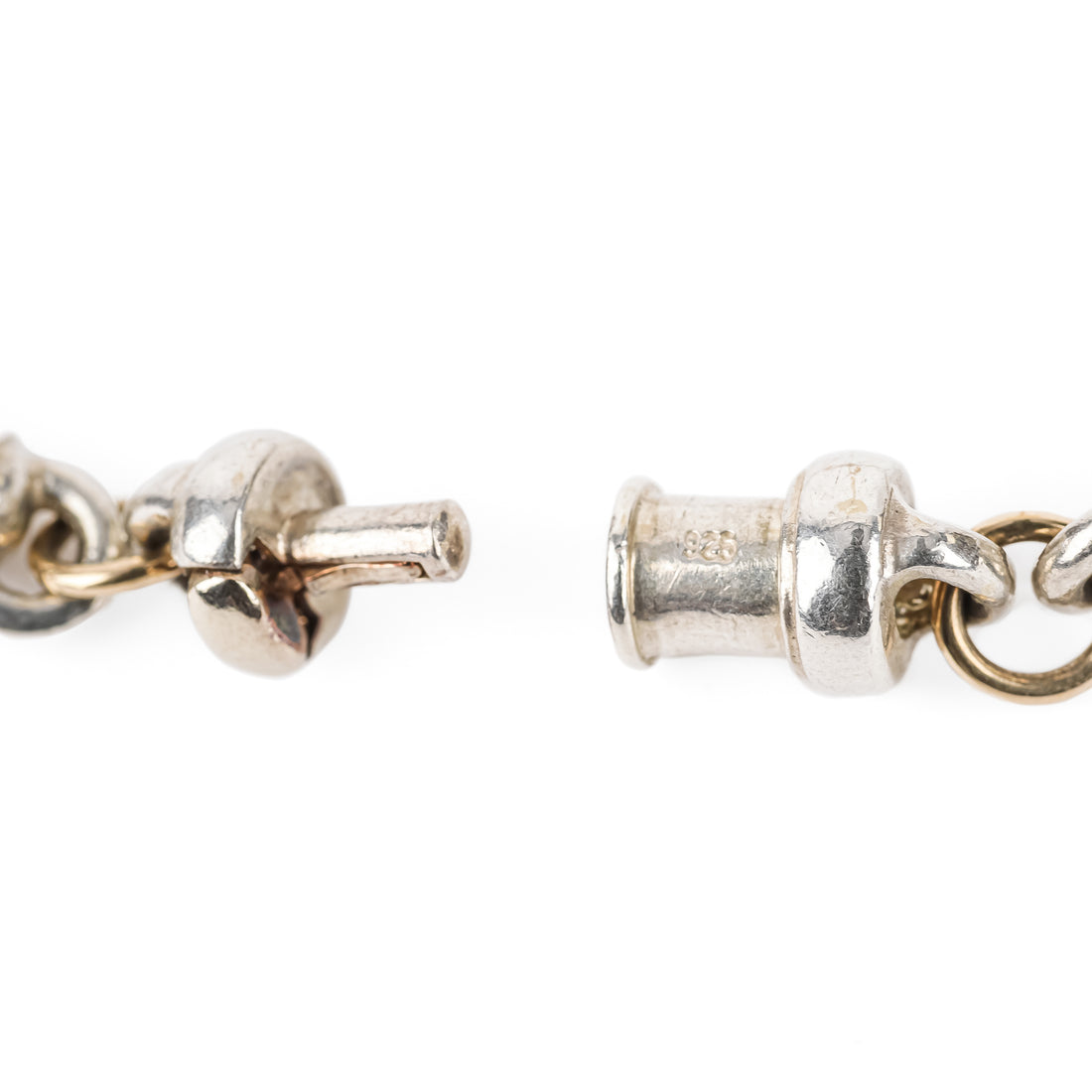 MICHAEL DAWKINS Sterling Two-Tone Pearl Link Necklace