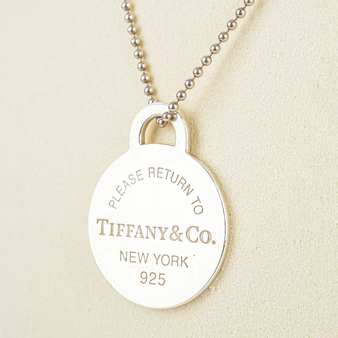 TIFFANY & CO 925 Return to Round Tag Bead Necklace