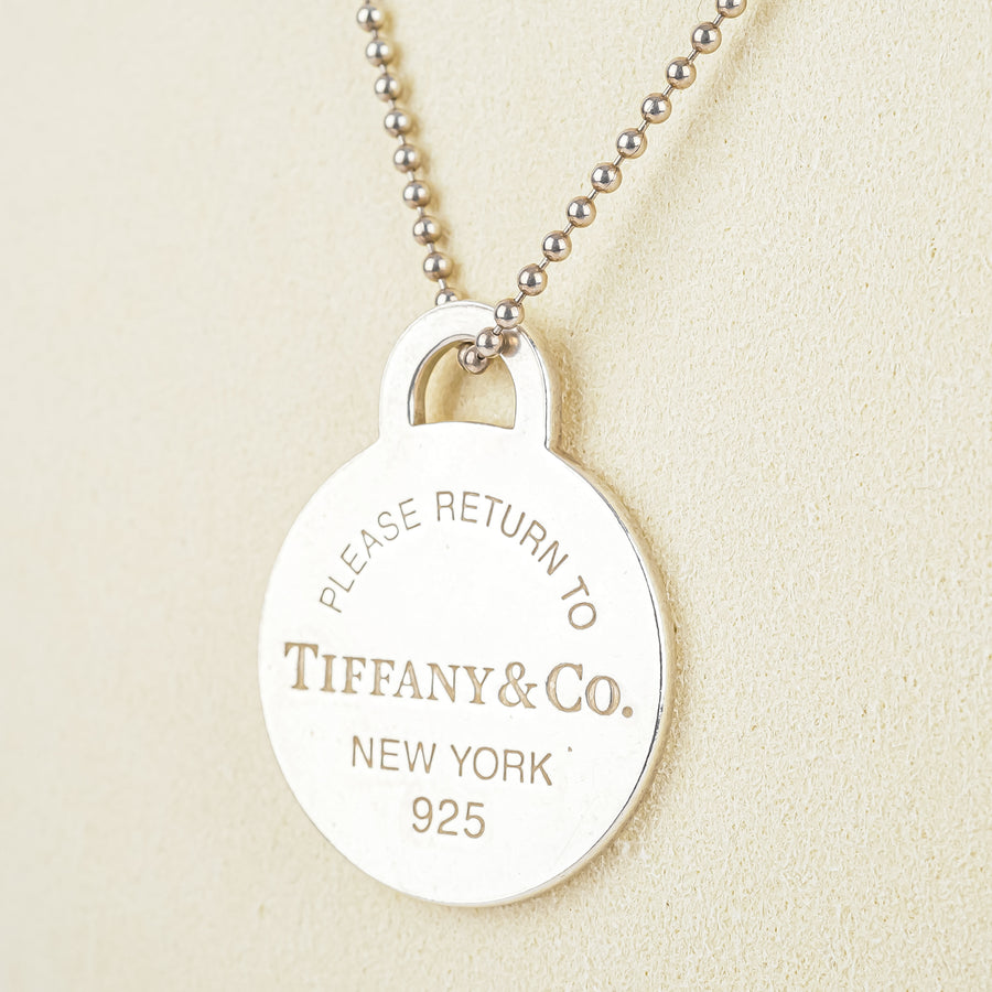 TIFFANY & CO 925 Return to Round Tag Bead Necklace