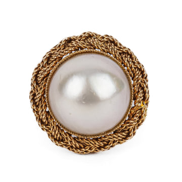 18K Yellow Gold Mabe Pearl Ring