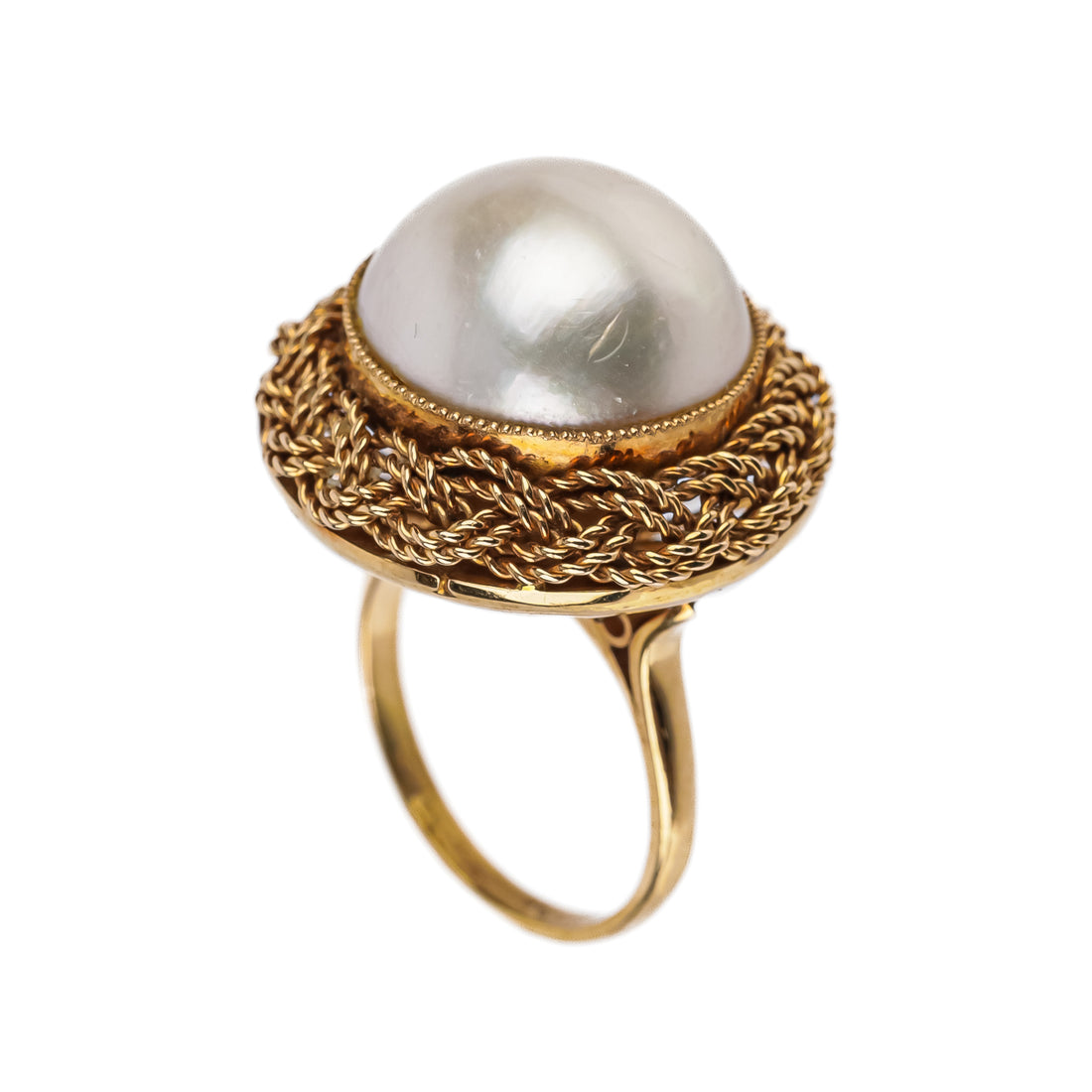 18K Yellow Gold Mabe Pearl Ring