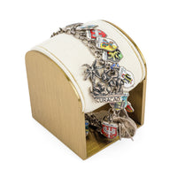 Sterling Vintage Enamel City Shield Charm Bracelet
