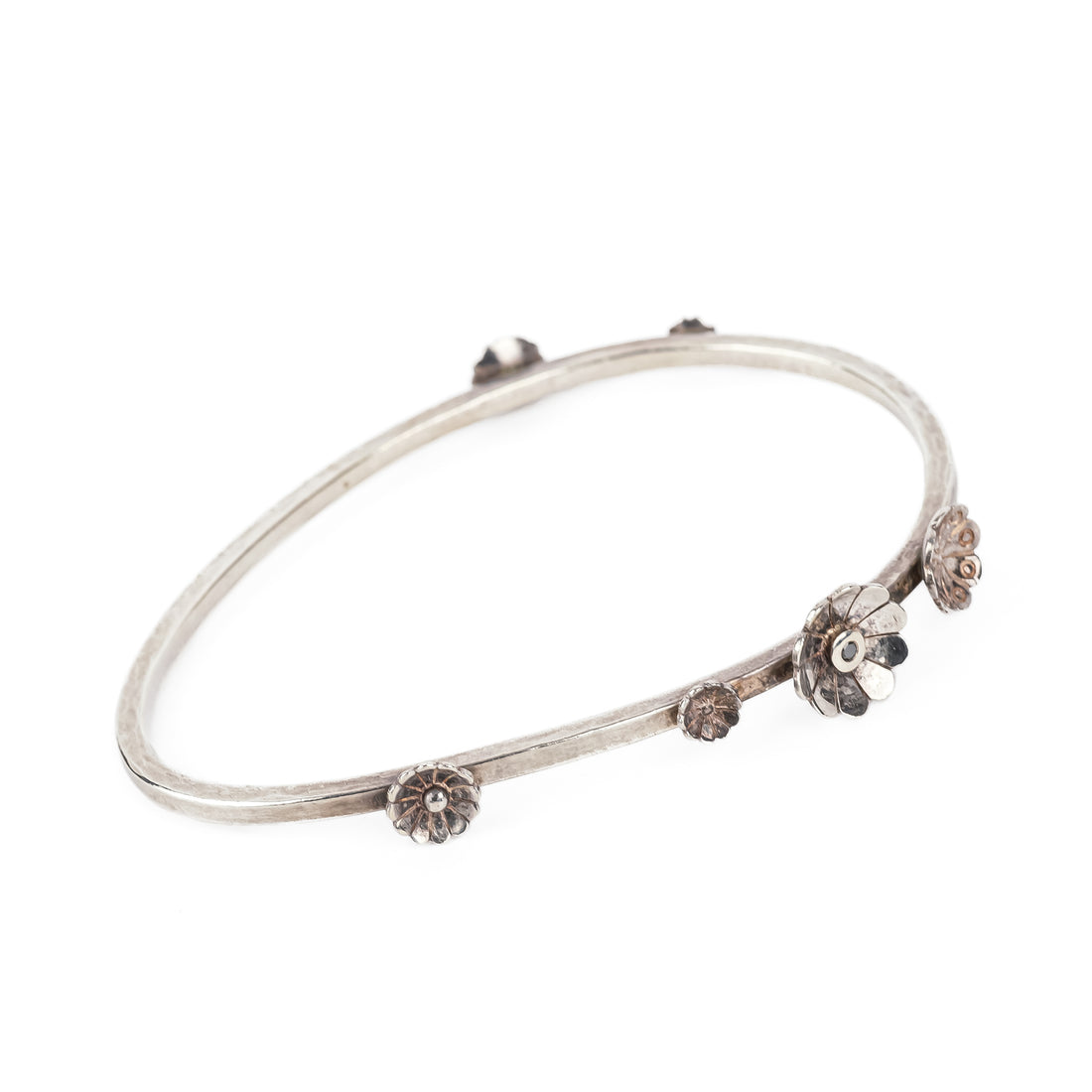 ANNA SHEFFIELD Sterling Flower Bangles - Set of 2