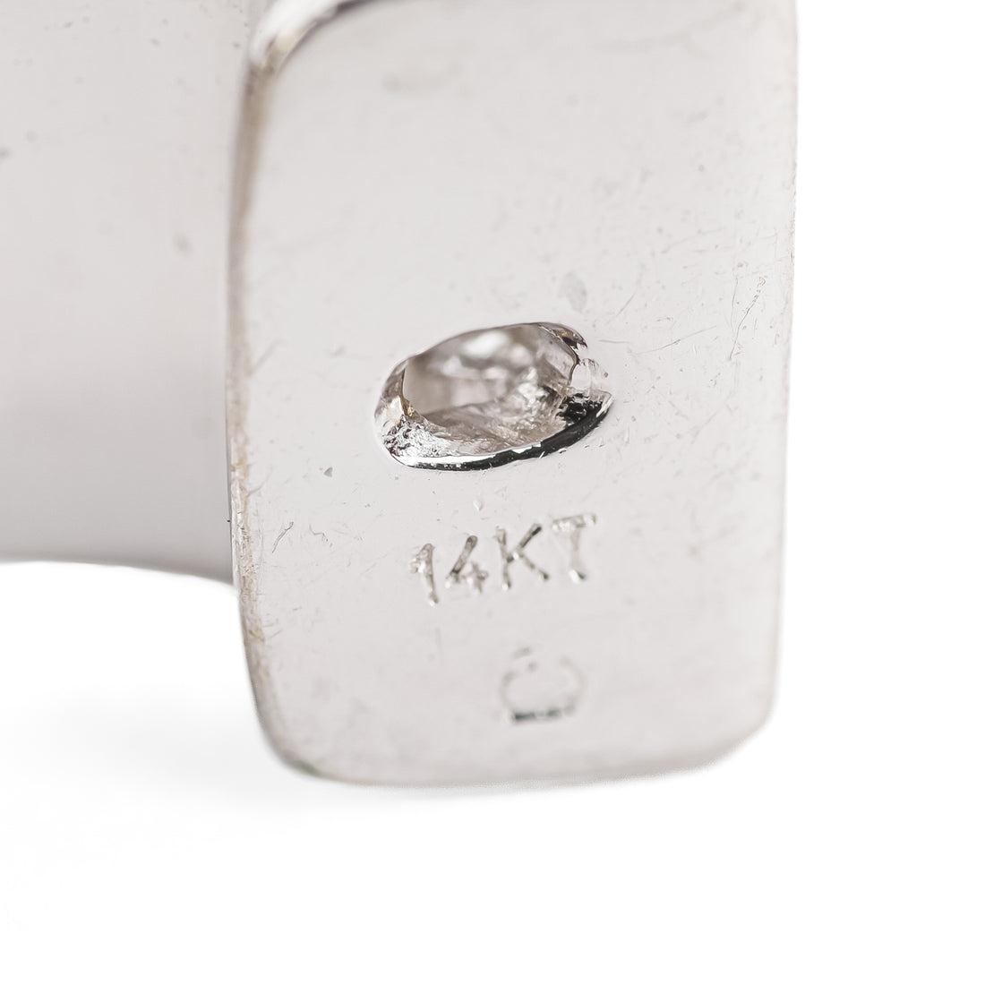 14K White Gold Diamond Hoop Earrings