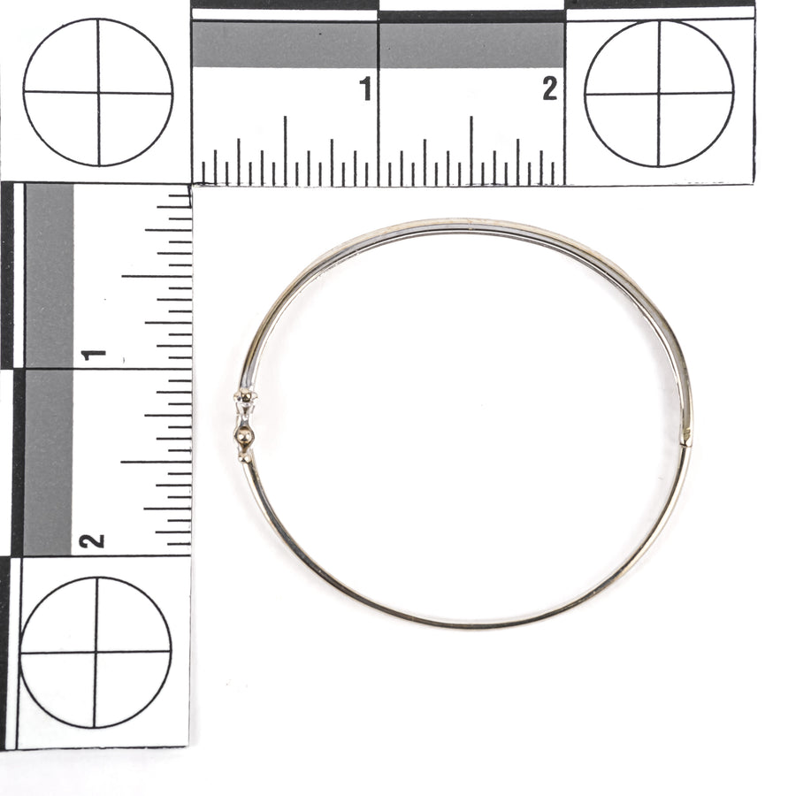14K White Gold Diamond Hinged Bangle