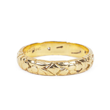 KENTS 14K Yellow Gold Orange Blossom Band Ring