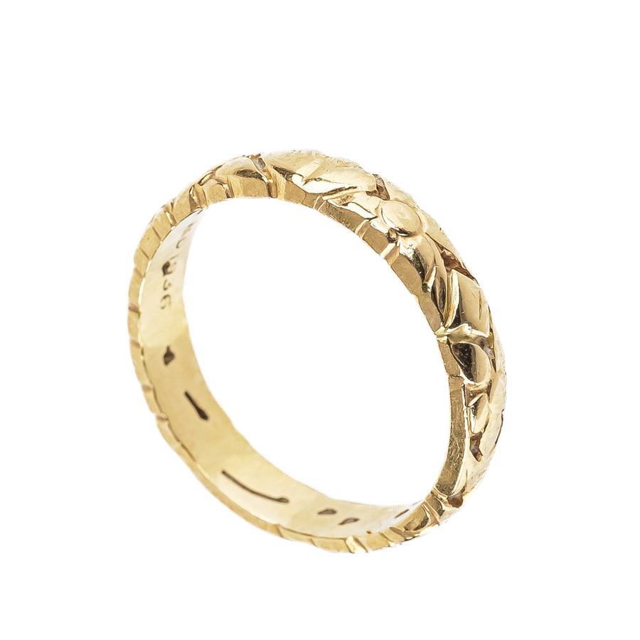 KENTS 14K Yellow Gold Orange Blossom Band Ring