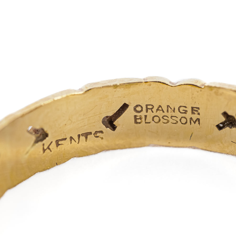 KENTS 14K Yellow Gold Orange Blossom Band Ring