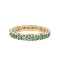 10K Yellow Gold Emerald Eternity Band