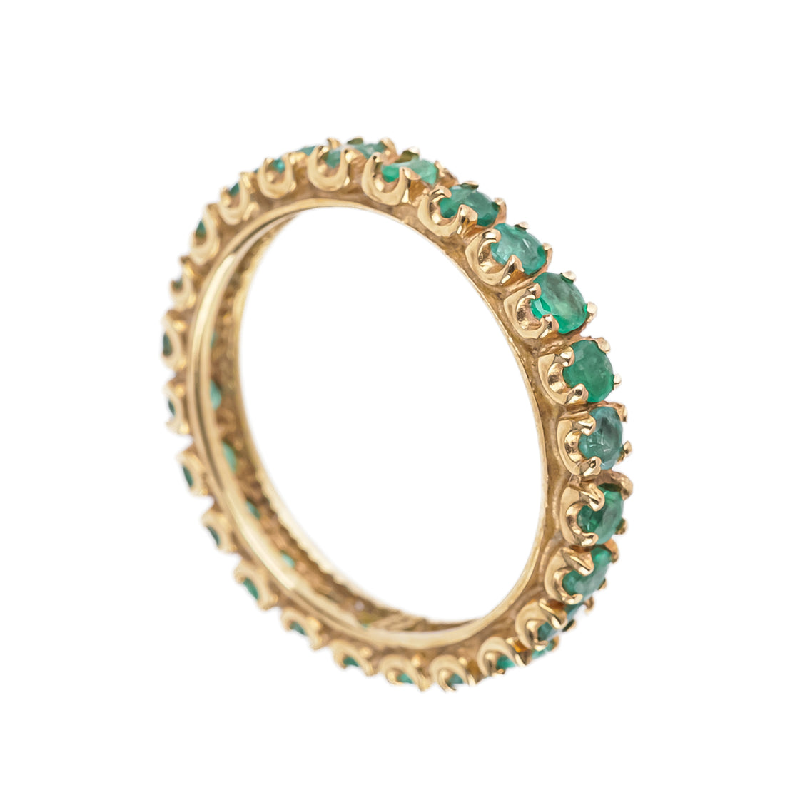 10K Yellow Gold Emerald Eternity Band