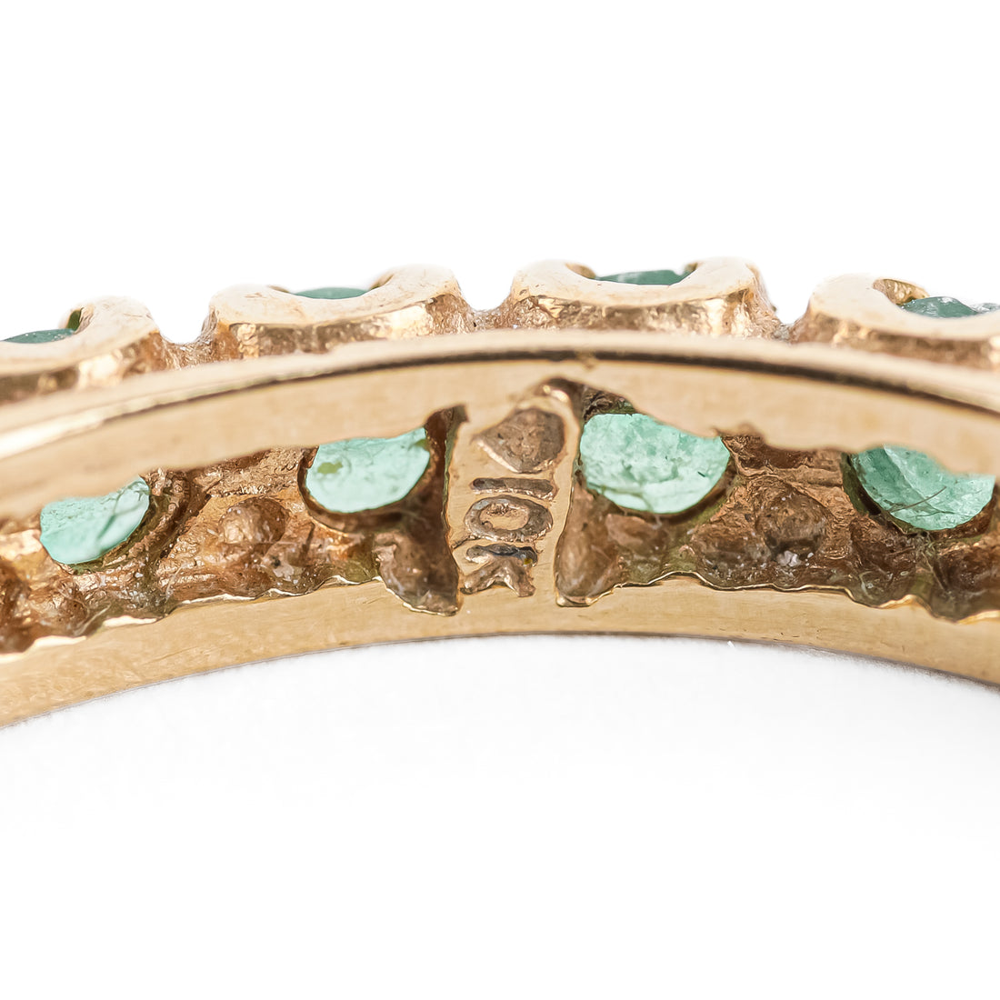 10K Yellow Gold Emerald Eternity Band