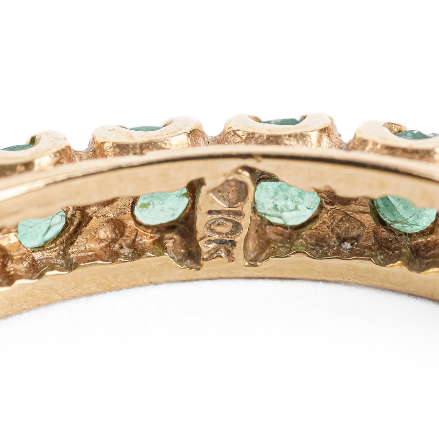 10K Yellow Gold Emerald Eternity Band