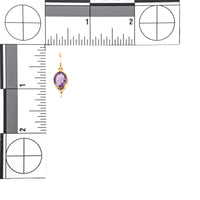 9K Yellow Gold Oval Amethyst Diamond Drop Earrings