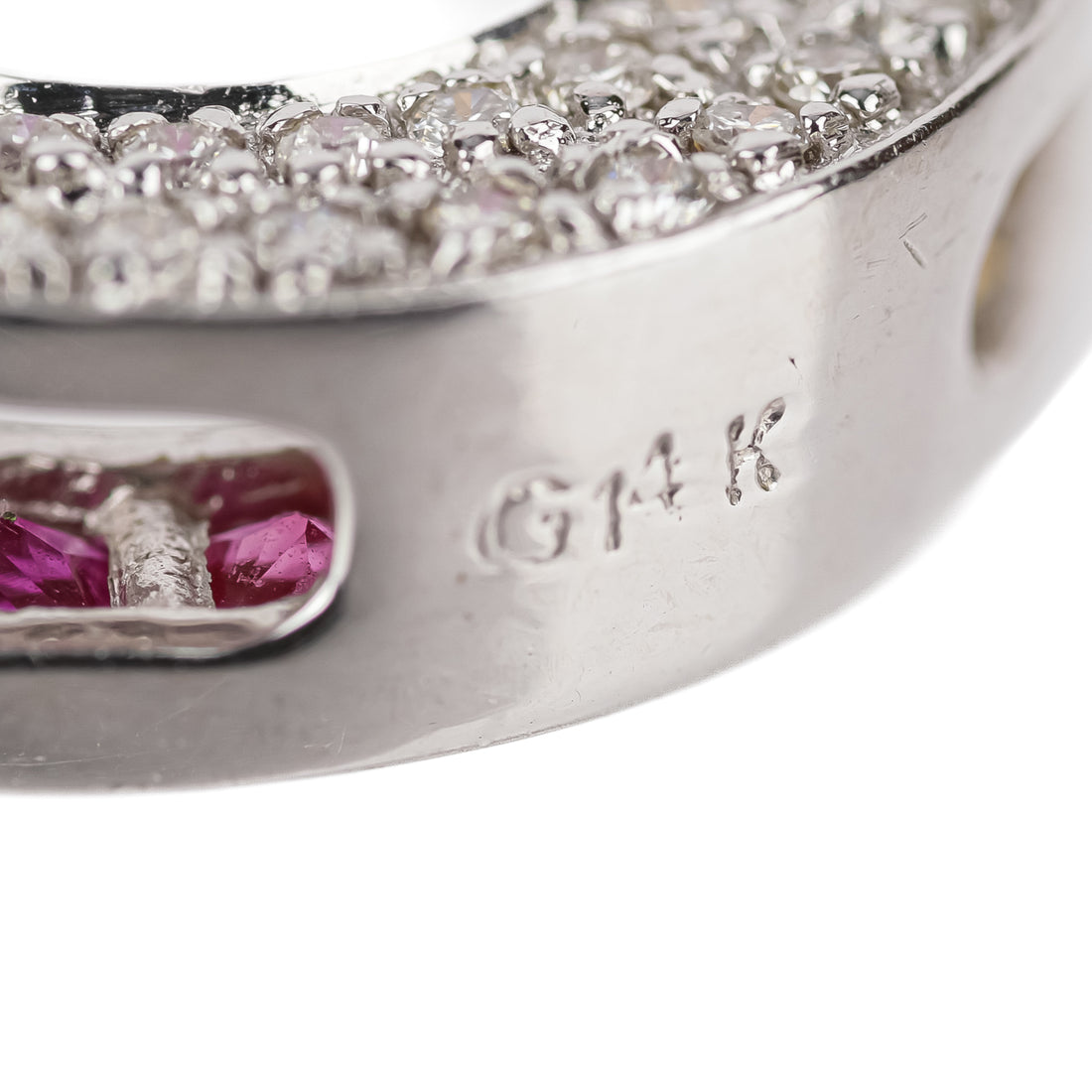 14K White Gold Rainbow Sapphire & Diamond Reversible Pendant