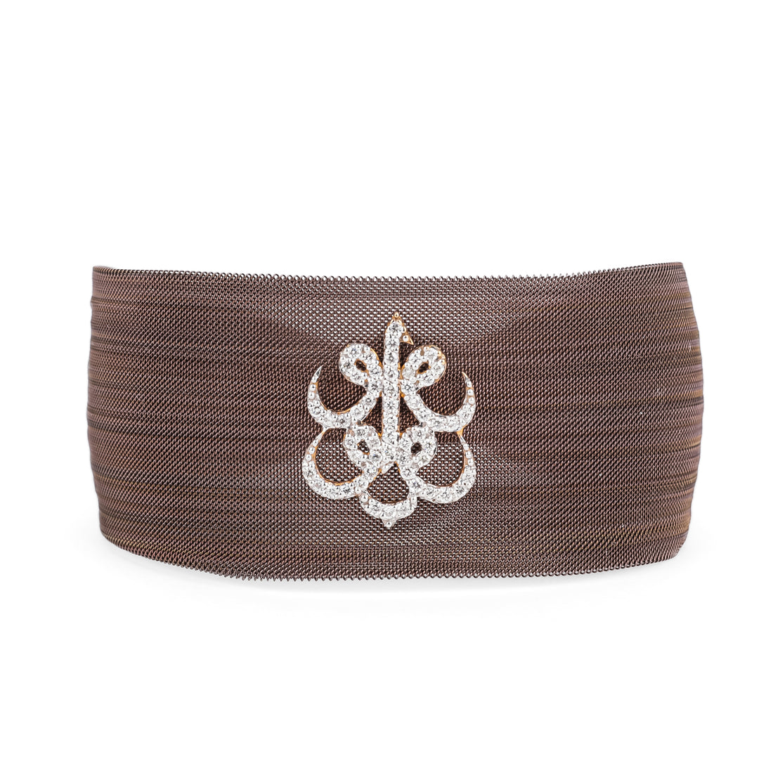 18K Copper Plated Stainless Steel Mesh Diamond Bracelet