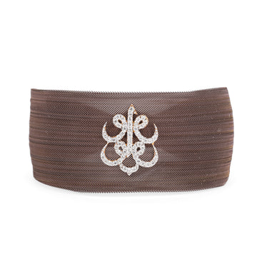 18K Copper Plated Stainless Steel Mesh Diamond Bracelet