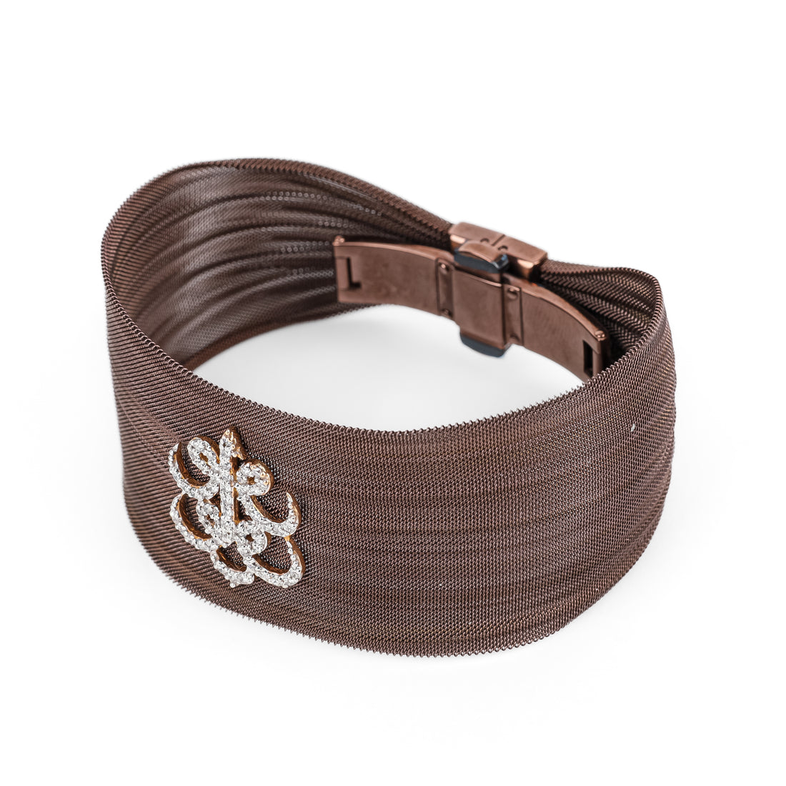 18K Copper Plated Stainless Steel Mesh Diamond Bracelet