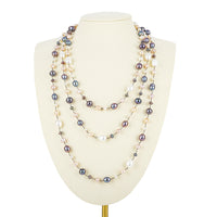 Multicolour Freshwater Pearl Long Infinity Necklace