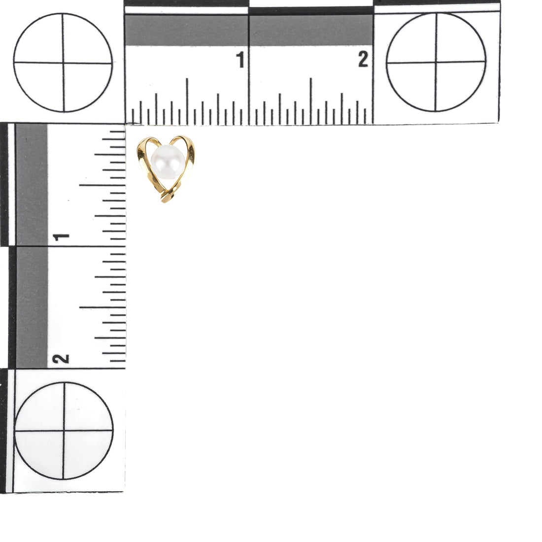 14K Yellow Gold Pearl Heart Studs