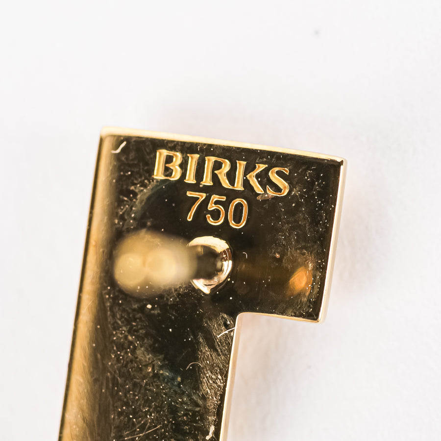 BIRKS 18K Yellow Gold Bar Studs