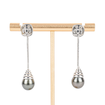 Sterling Tahitian Pearl Drop Earrings