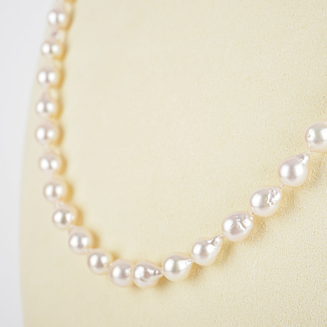 14K Baroque Teardrop Cultured Pearl Necklace & Studs Set