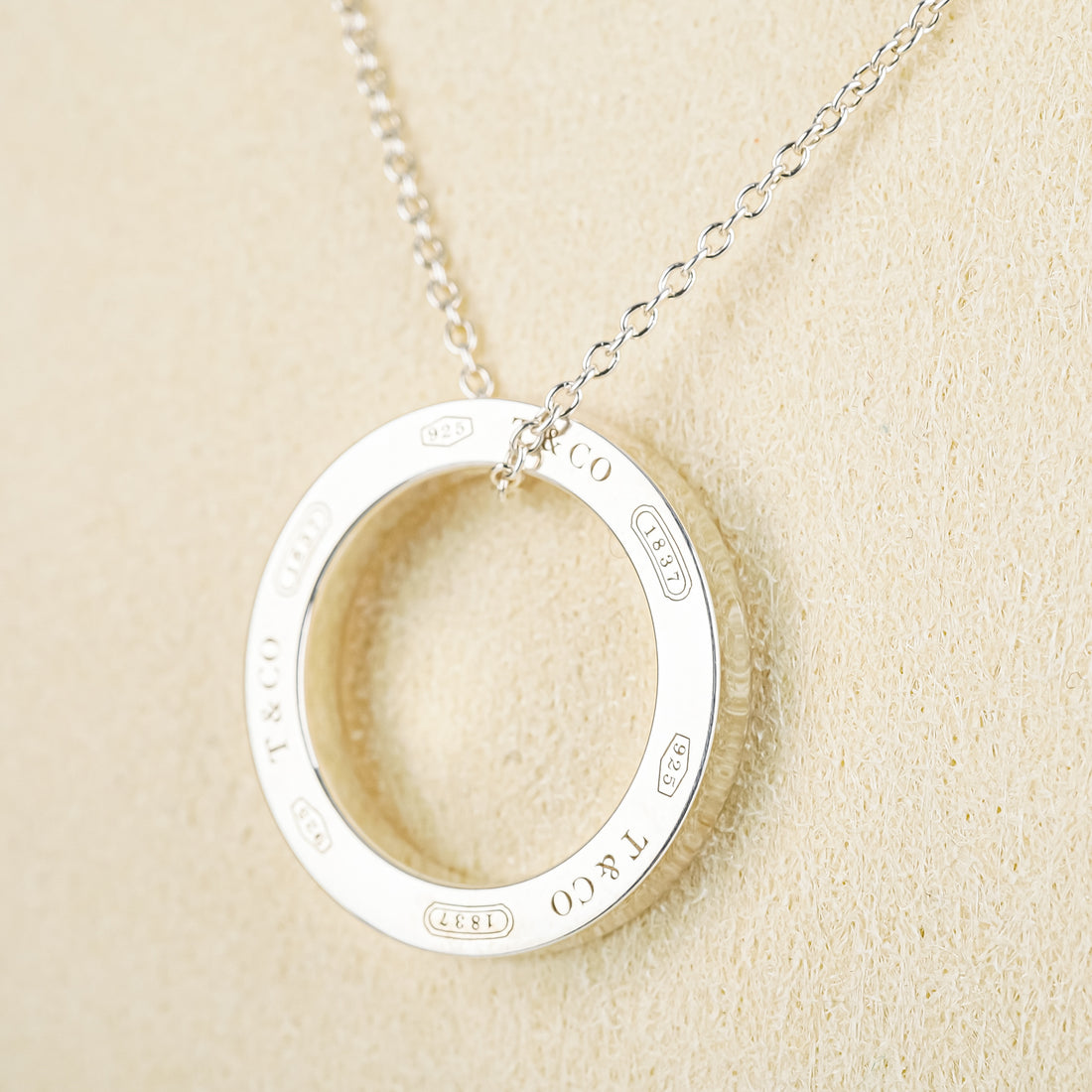 TIFFANY & CO Sterling 1837 Circle Pendant Necklace
