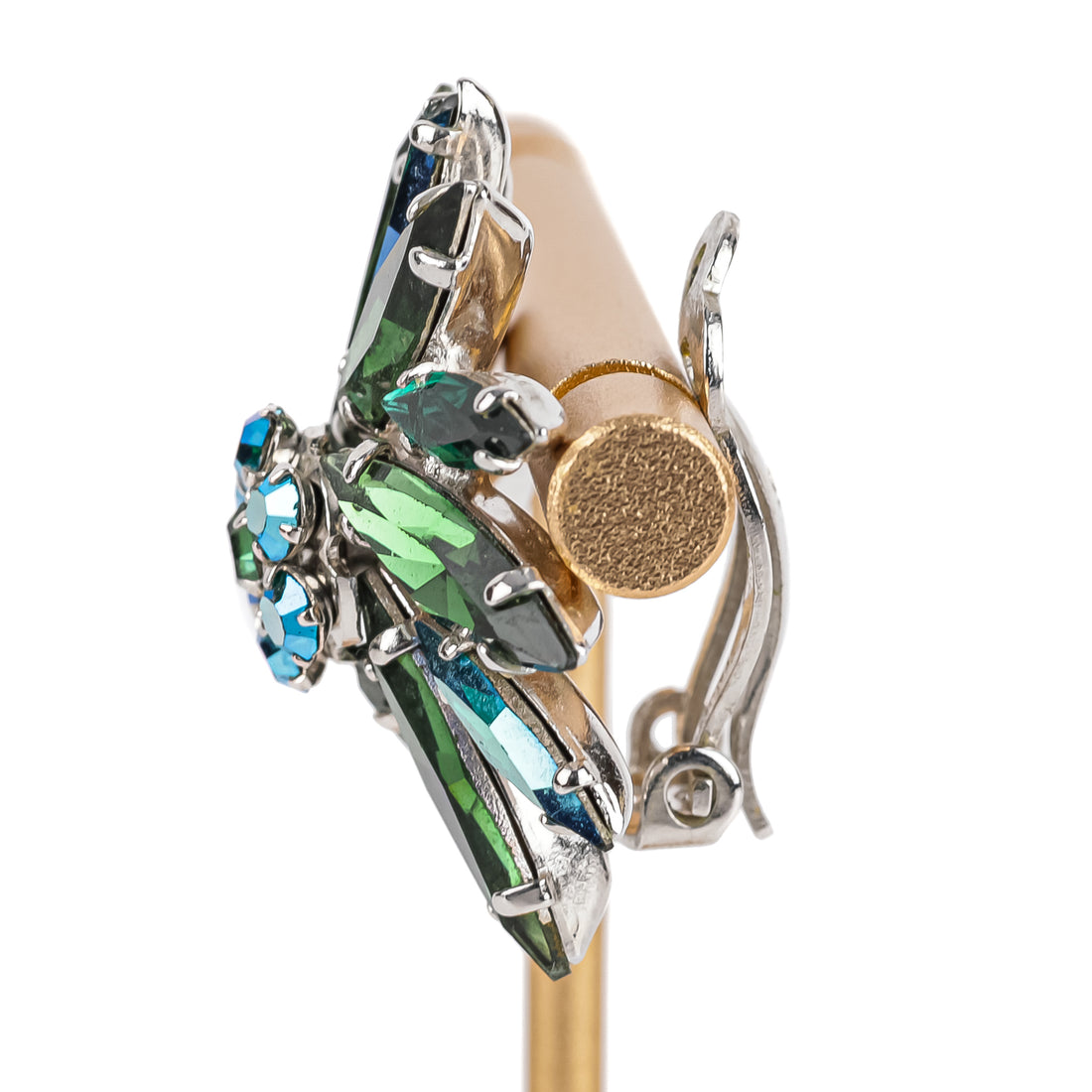 SHERMAN Clips - Two Tone Green Marquise Rhinestone