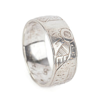 First Nations Sterling Etched Band Ring 7.5mm