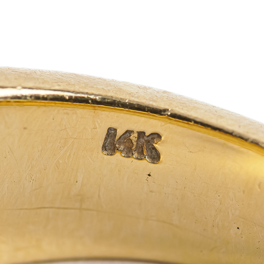 14K Yellow Gold Bezel Set Ruby Cabochon Ring