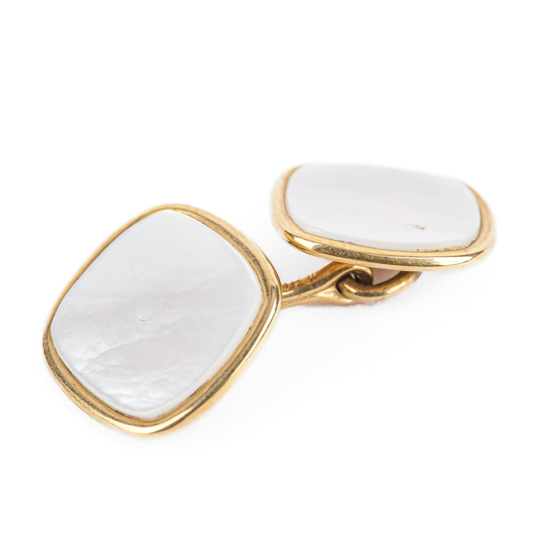 KREMENTZ 10K Yellow Gold Mother Of Pearl Men's Dress Buttons Cufflinks Set