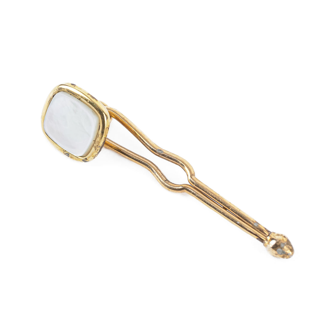 KREMENTZ 10K Yellow Gold Mother Of Pearl Men's Dress Buttons Cufflinks Set